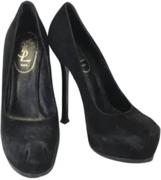 Yves Saint Laurent Vintage Pre-owned Suede heels Black Dames