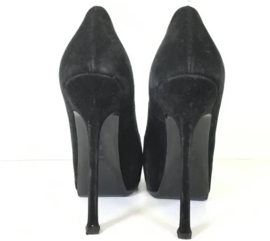 Yves Saint Laurent Vintage Pre-owned Suede heels Black Dames