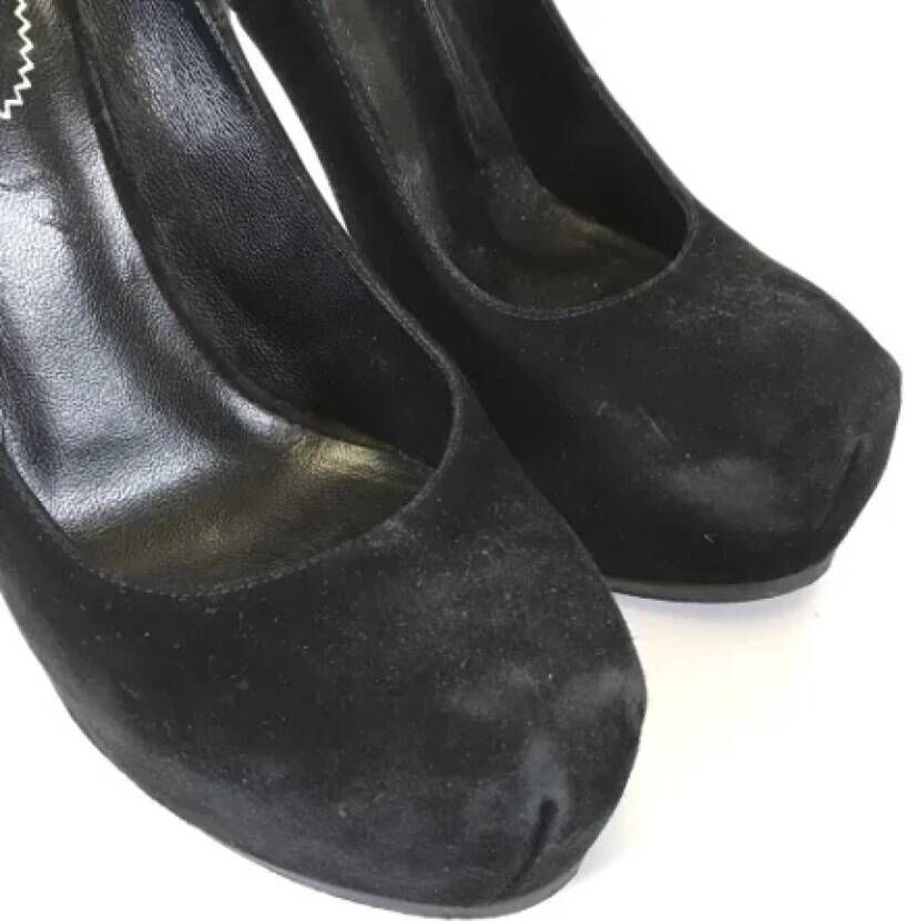 Yves Saint Laurent Vintage Pre-owned Suede heels Black Dames