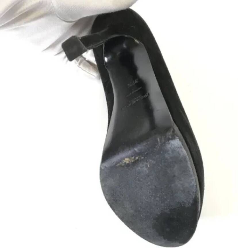 Yves Saint Laurent Vintage Pre-owned Suede heels Black Dames