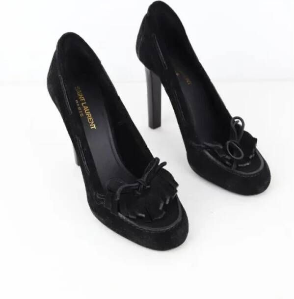 Yves Saint Laurent Vintage Pre-owned Suede heels Black Dames