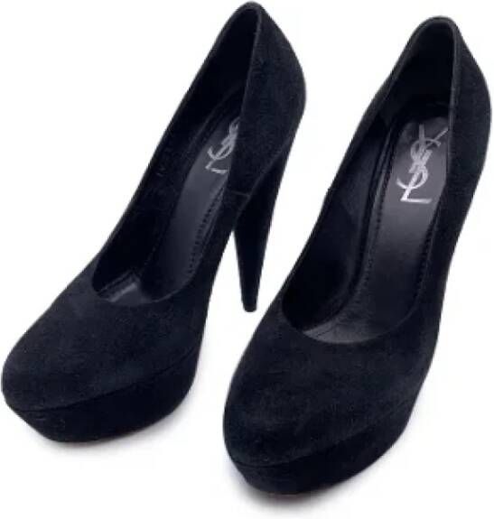 Yves Saint Laurent Vintage Pre-owned Suede heels Black Dames