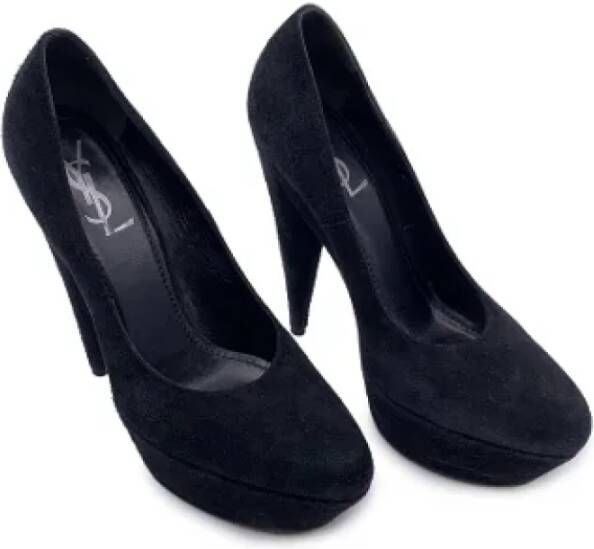 Yves Saint Laurent Vintage Pre-owned Suede heels Black Dames