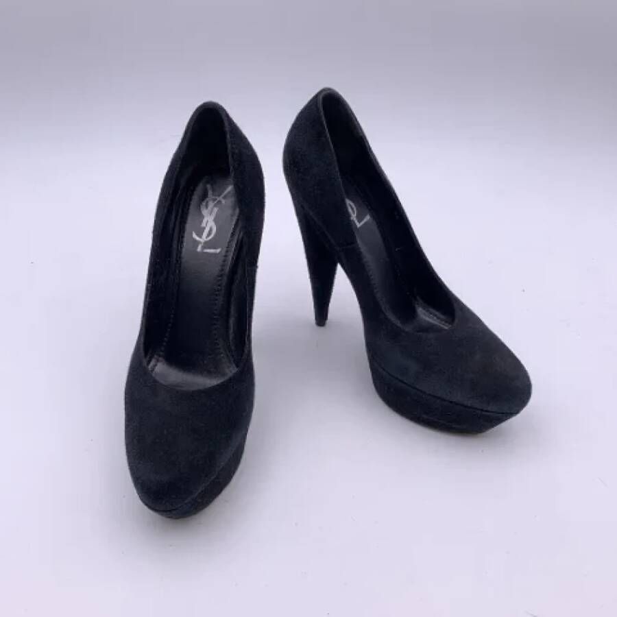 Yves Saint Laurent Vintage Pre-owned Suede heels Black Dames