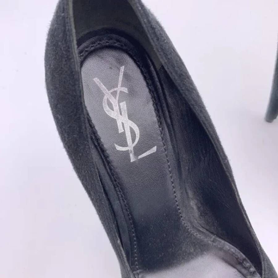 Yves Saint Laurent Vintage Pre-owned Suede heels Black Dames