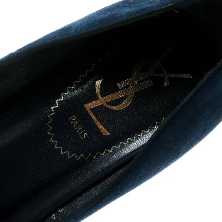 Yves Saint Laurent Vintage Pre-owned Suede heels Blue Dames