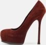 Yves Saint Laurent Vintage Pre-owned Suede heels Brown Dames - Thumbnail 2