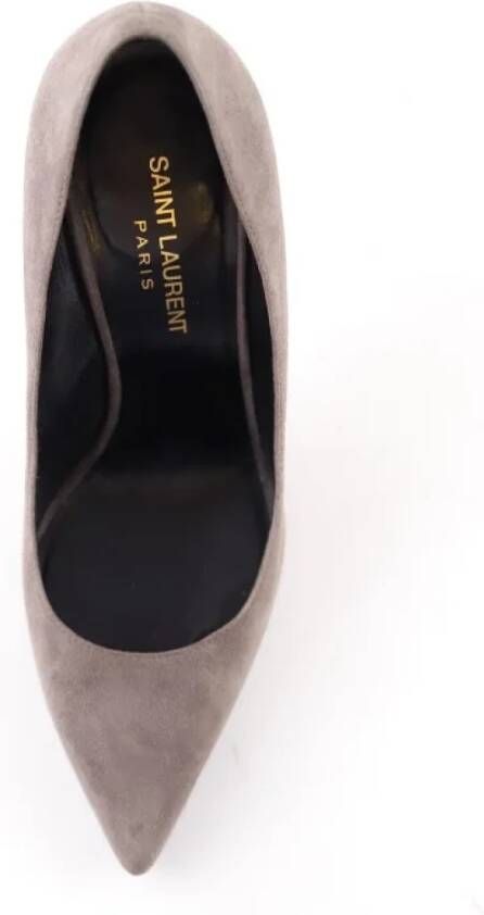 Yves Saint Laurent Vintage Pre-owned Suede heels Gray Dames