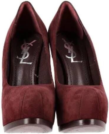 Yves Saint Laurent Vintage Pre-owned Suede heels Red Dames
