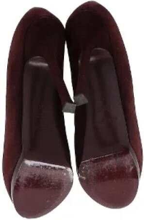 Yves Saint Laurent Vintage Pre-owned Suede heels Red Dames