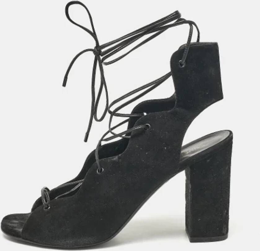 Yves Saint Laurent Vintage Pre-owned Suede sandals Black Dames