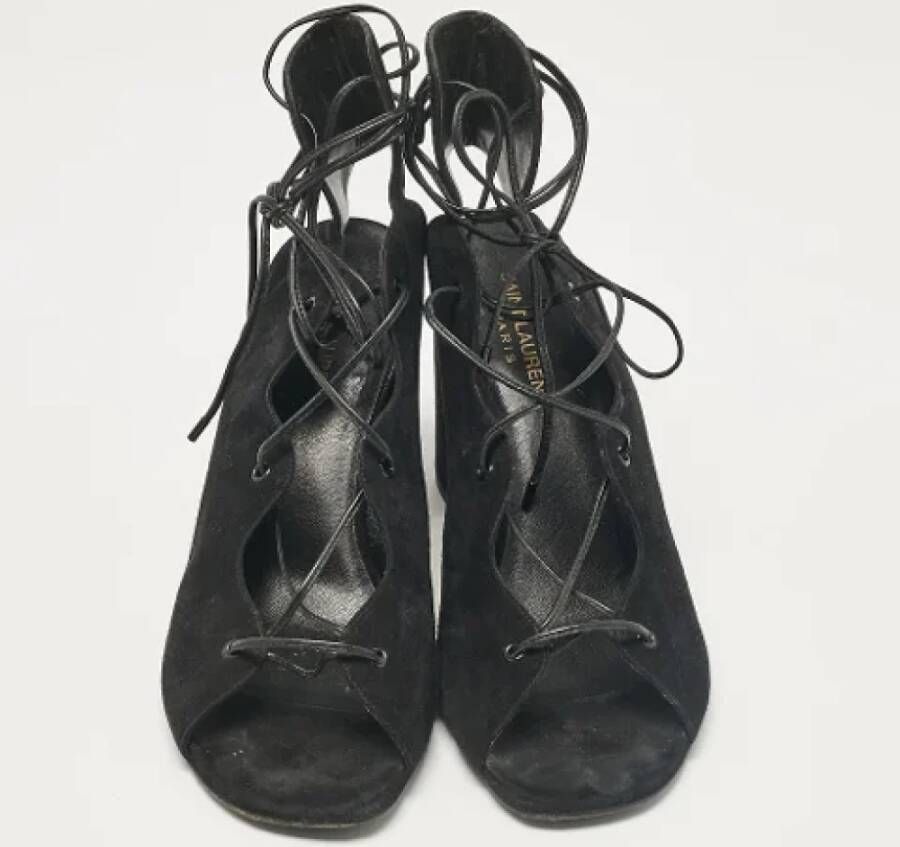 Yves Saint Laurent Vintage Pre-owned Suede sandals Black Dames