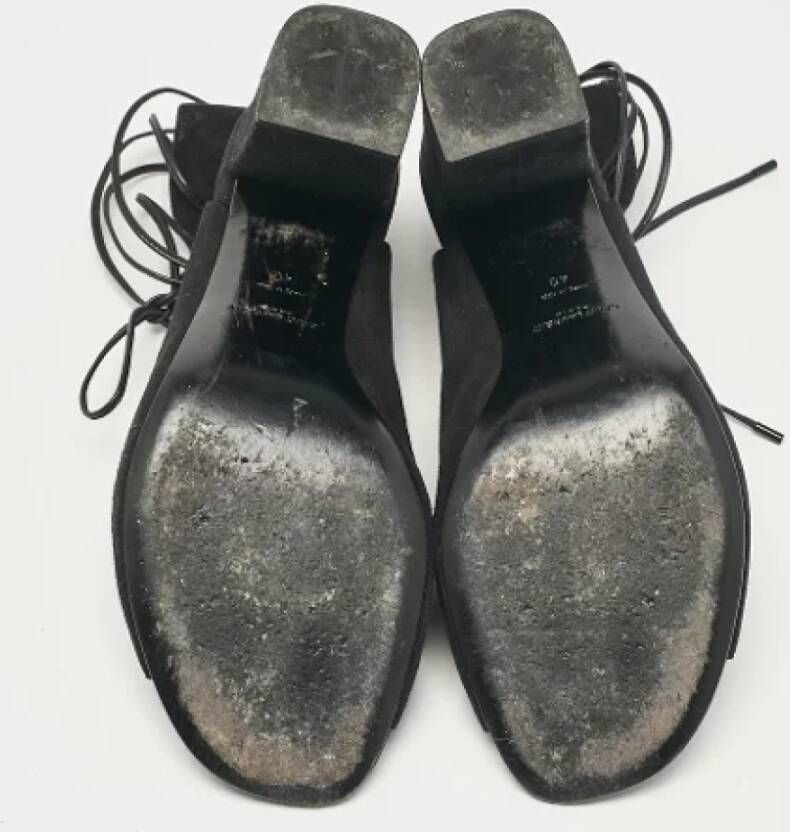 Yves Saint Laurent Vintage Pre-owned Suede sandals Black Dames