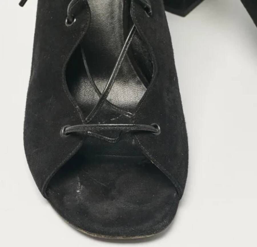 Yves Saint Laurent Vintage Pre-owned Suede sandals Black Dames