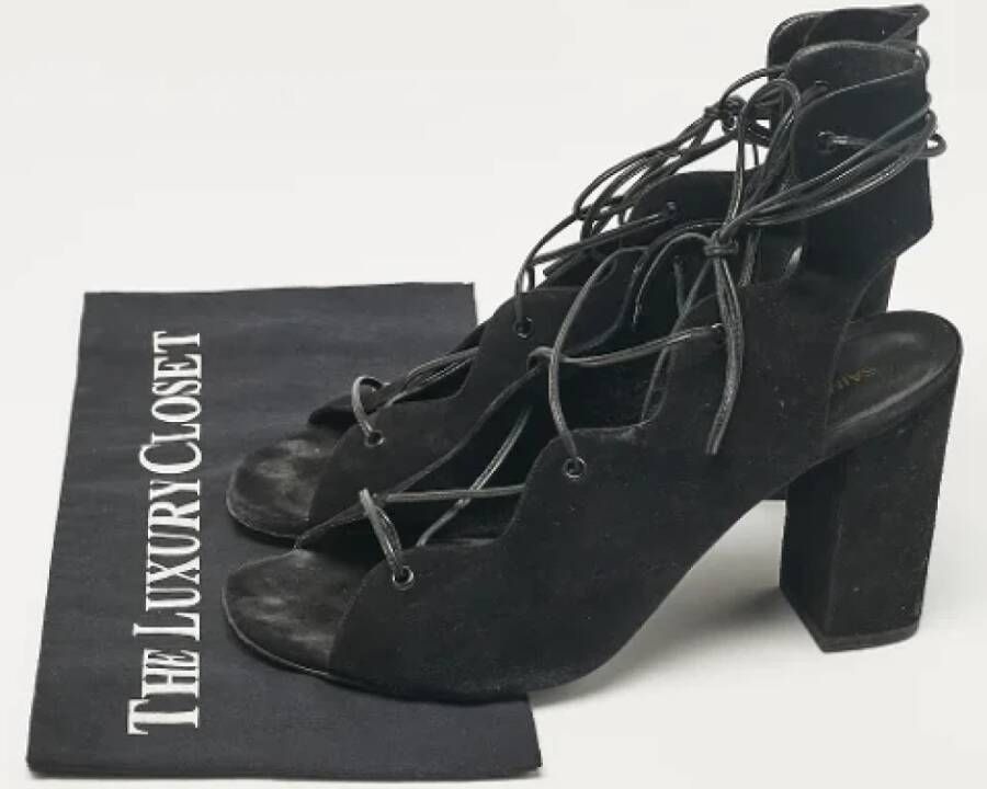 Yves Saint Laurent Vintage Pre-owned Suede sandals Black Dames
