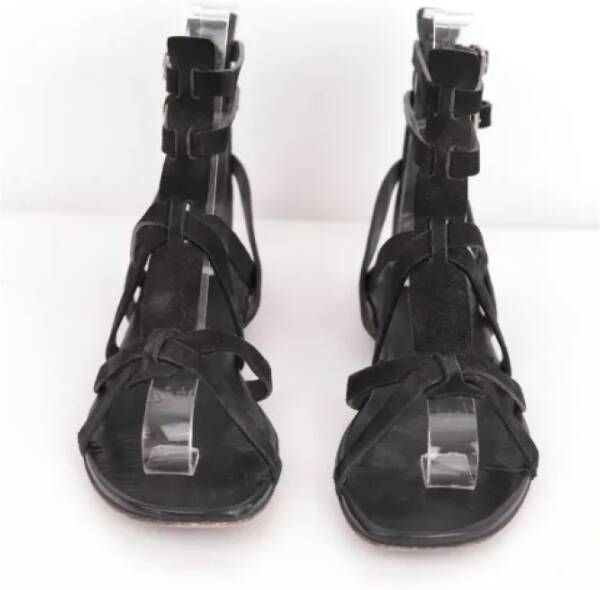 Yves Saint Laurent Vintage Pre-owned Suede sandals Black Dames