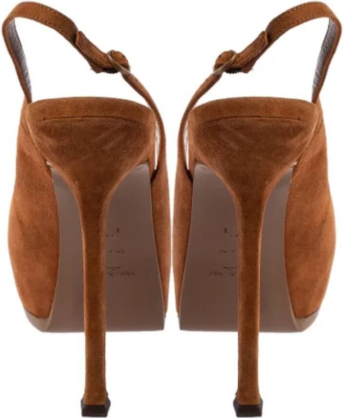 Yves Saint Laurent Vintage Pre-owned Suede sandals Brown Dames