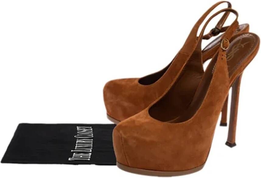 Yves Saint Laurent Vintage Pre-owned Suede sandals Brown Dames