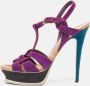 Yves Saint Laurent Vintage Pre-owned Suede sandals Purple Dames - Thumbnail 2