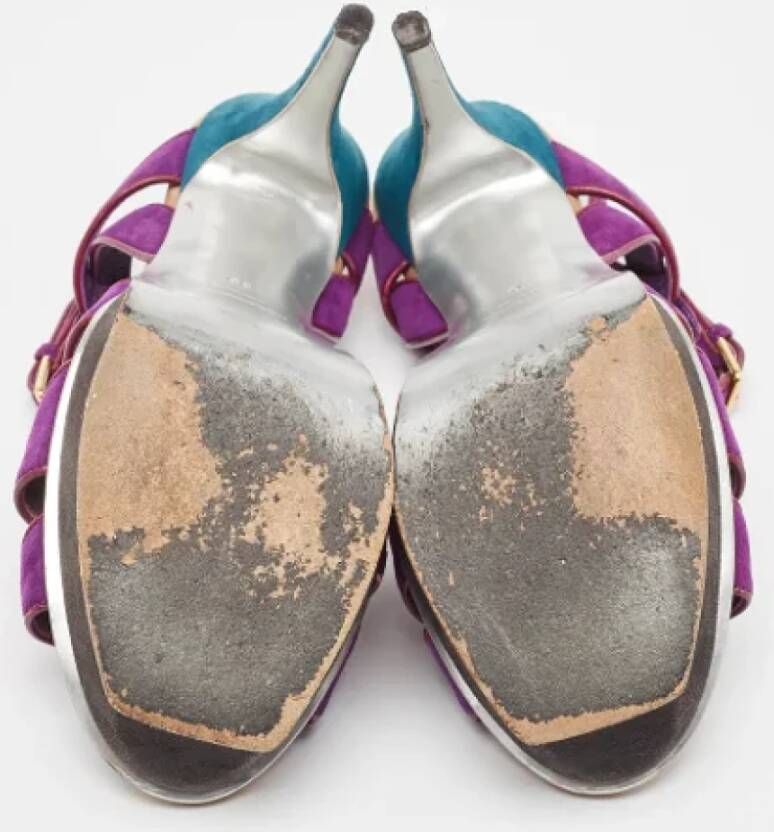 Yves Saint Laurent Vintage Pre-owned Suede sandals Purple Dames