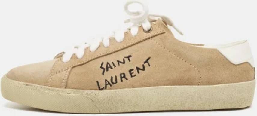 Yves Saint Laurent Vintage Pre-owned Suede sneakers Beige Dames