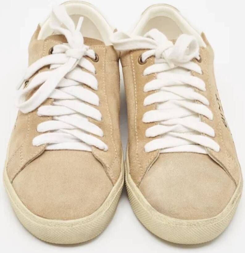 Yves Saint Laurent Vintage Pre-owned Suede sneakers Beige Dames