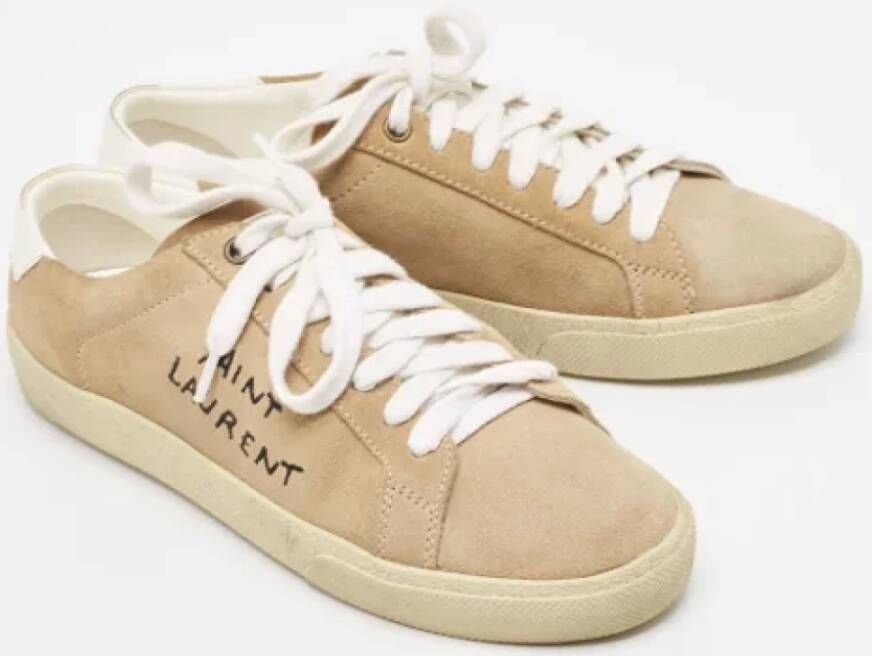 Yves Saint Laurent Vintage Pre-owned Suede sneakers Beige Dames