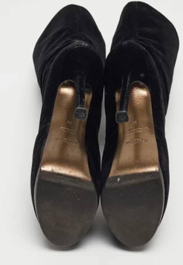 Yves Saint Laurent Vintage Pre-owned Velvet boots Black Dames