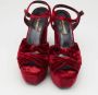 Yves Saint Laurent Vintage Pre-owned Velvet sandals Red Dames - Thumbnail 3