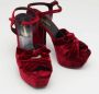 Yves Saint Laurent Vintage Pre-owned Velvet sandals Red Dames - Thumbnail 4
