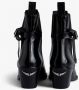 Zadig & Voltaire Vintage leren enkellaarzen met C-gesp Black Dames - Thumbnail 5