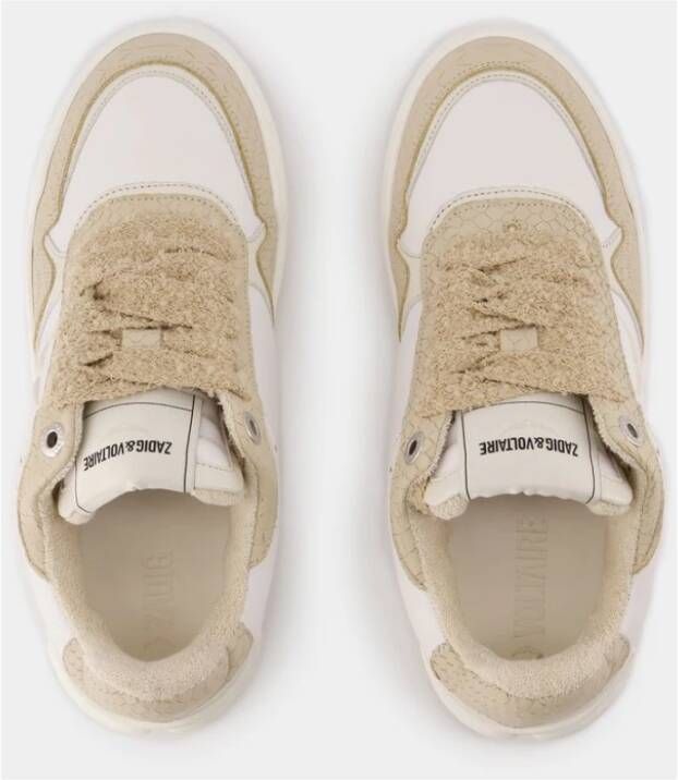 Zadig & Voltaire Witte IJs Sneakers Glad Leder Ronde Neus