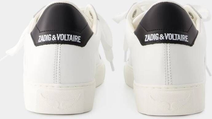Zadig & Voltaire Witte Leren Flash Sneakers Wit Dames