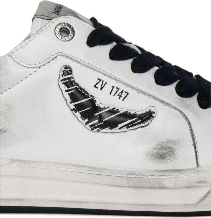 Zadig & Voltaire Witte Leren Vleugeldetail Sneakers
