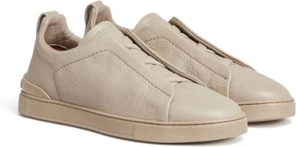 Zegna Leren Sneakers Triple Stitch Gemaakt in Italië