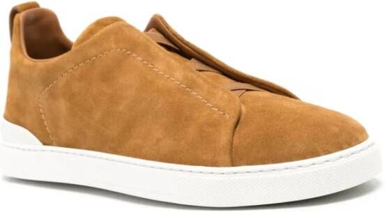 Zegna Suede Triple Stitch Sneakers