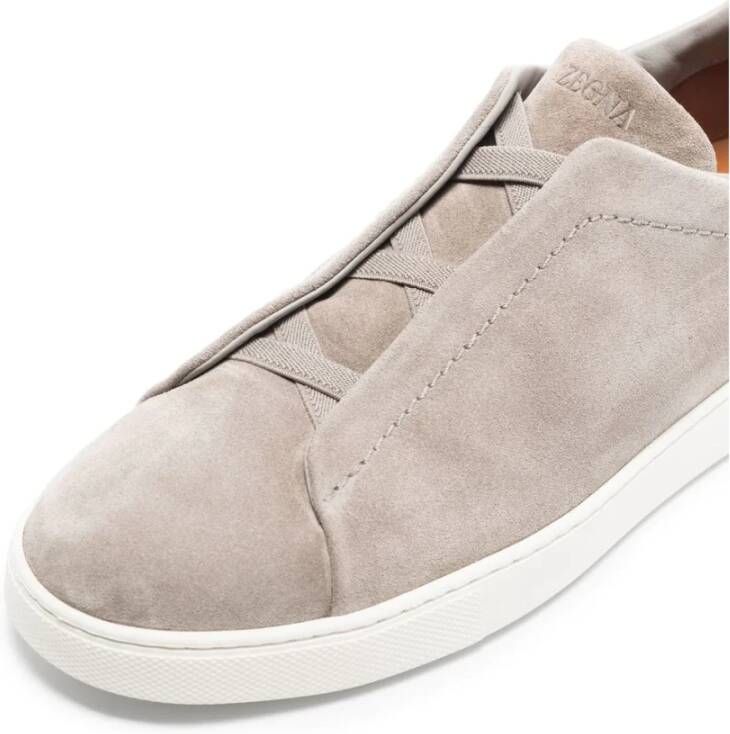 Zegna Suede Triple Stitch Sneakers