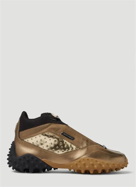 Eytys Metallic Leren Sneakers met Logo Patch Yellow Heren