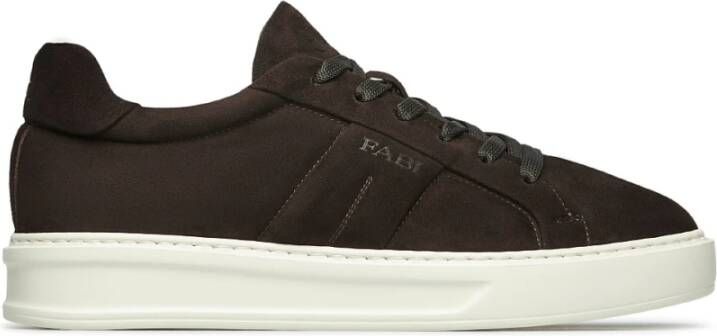 Fabi Elegante Donkerbruine Suède Sneakers