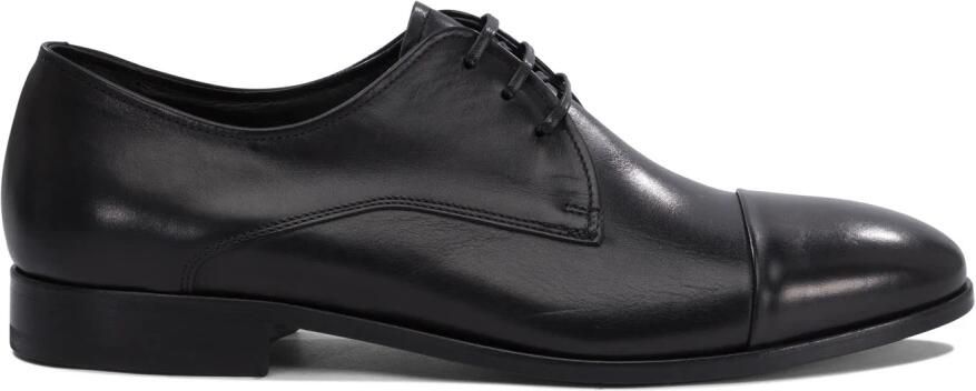 Fabi Zwarte Leren Veterschoenen