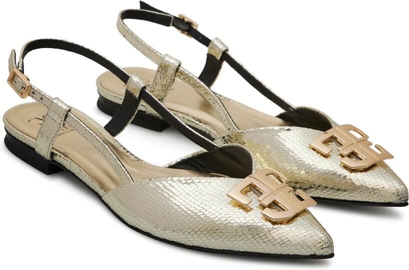 Fabi Grijze Slangenprint Leren Slingback Schoenen - Foto 2