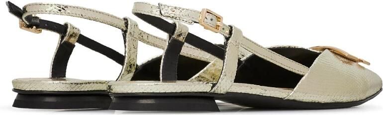 Fabi Grijze Slangenprint Leren Slingback Schoenen