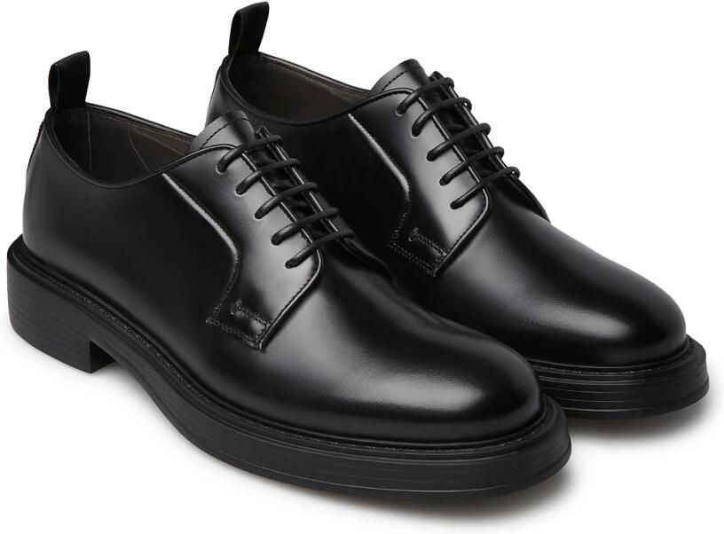 Fabi Klassieke Zwarte Leren Derby Schoenen