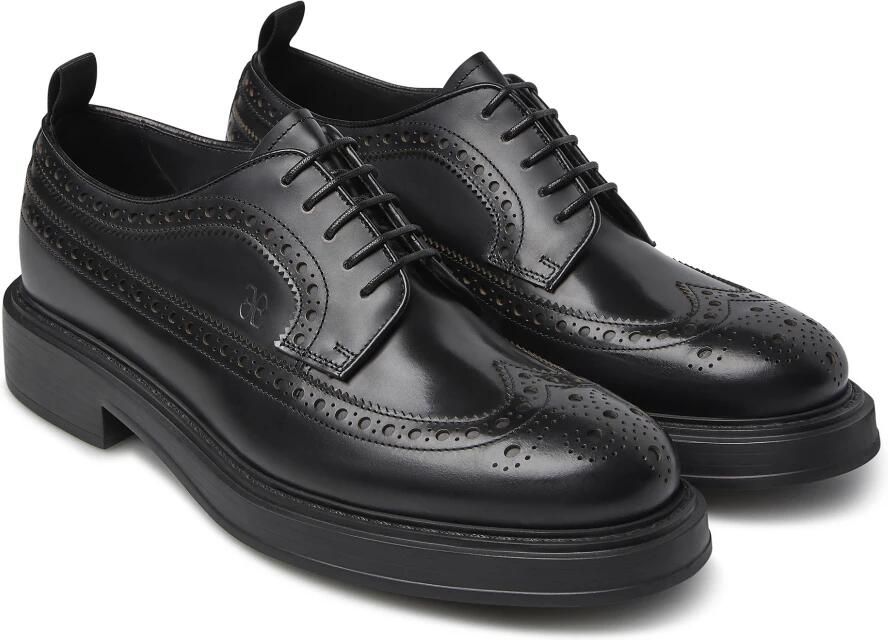 Fabi Klassieke Zwarte Oxford Leren Schoenen