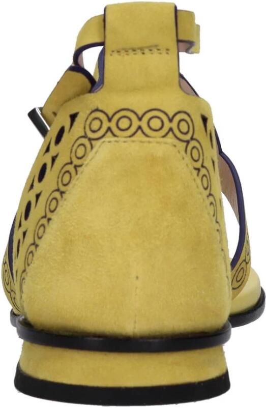 Fabi Platte leren en suède sandalen