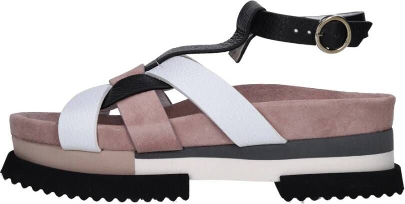 Fabi Leren en Suède Sleehak Sandalen