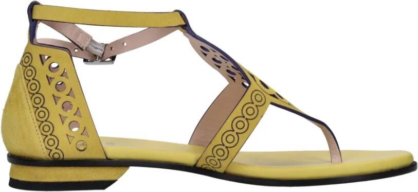 Fabi Platte leren en suède sandalen
