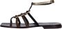 Fabi Platte leren sandalen met ponyhaar - Thumbnail 1