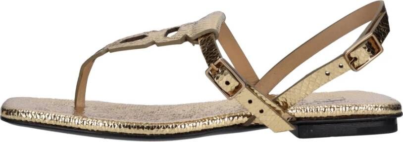 Fabi Platte leren teenslippers