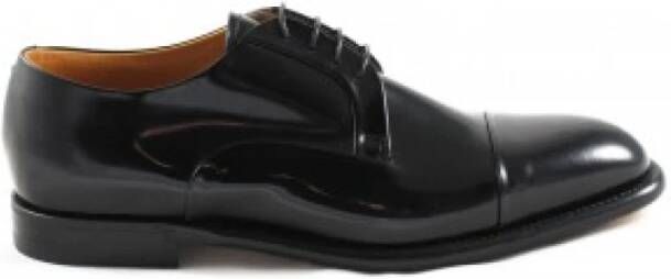 Fabi Zwarte Glanzend Leren Derby Schoenen Black Dames